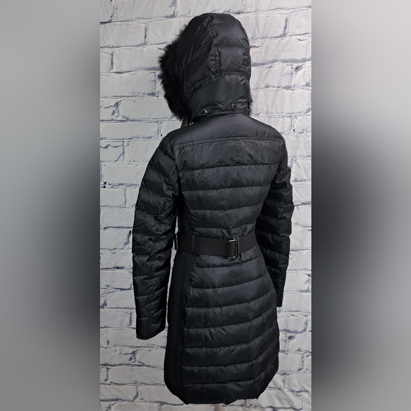 NWT Burberry Abbeydale Winter Jacket Parka Duck Down Blue Fox Fur Hoodie 4 US - Picture 12 of 16